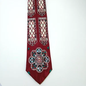 Silk Tie - Saint Paul Cathedral Rose Window Stained Glass - 58.75" x 4" - Picture 1 of 6