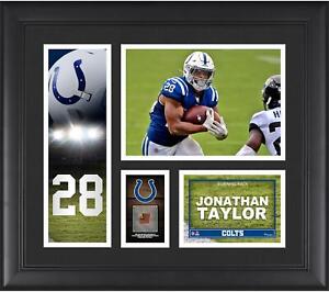 Jonathan Taylor Colts FRMD 15" x 17" Player Collage with a Piece of GU Football