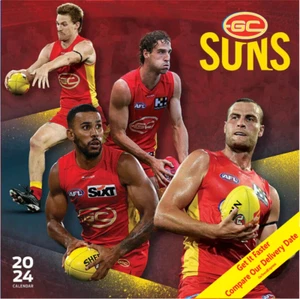 2024 AFL Gold Coast Suns 18 Month Square Wall Calendar AFL Official 30 x 60cm - Picture 1 of 6