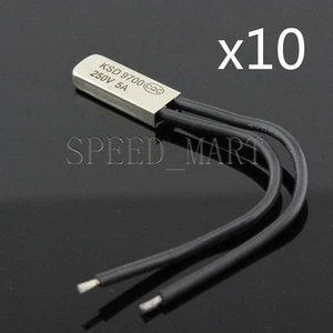 10 Pcs KSD9700 Bimetal Temperature Switch Thermostat Control 60°C N.C. 250V 5A - Foto 1 di 4