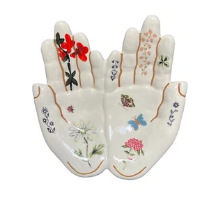 Anthropologie Nathalie Lete Titania Serving Platter Hands Palm Plate 8.5" Wide - Picture 1 of 12