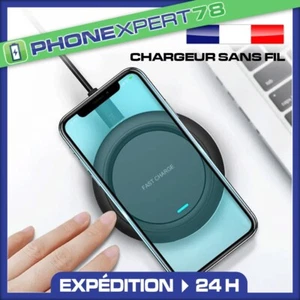 CHARGEUR INDUCTION SANS FIL CHARGE RAPIDE 15W POUR IPHONE SAMSUNG HUAWEI XIAOMI - Photo 1/5