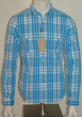 NWT BURBERRY MENS NOVA CHECK LONG SLEEVE COTTON SHIRT SZ SMALL - Image 1 of 4