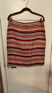 Talbots Multicolor Stripe Linen Pencil Skirt Size 6 - Picture 1 of 9