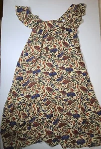 House of Harlow 1960 Womens Maxi Dress Flutter Sleeves Floral Ruffle Small - Picture 1 of 9