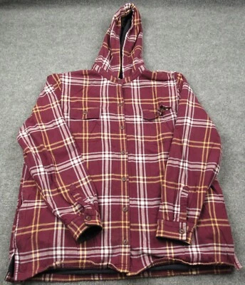 LL Bean Shacket Women Extra Large Fleece Lined Hoodie Flannel Shirt Jacket Plaid - Image 1 of 4