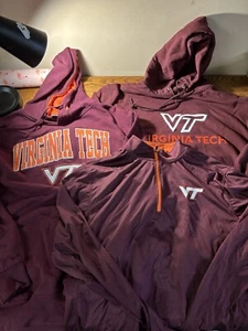 Lot of 3 Virginia Tech Men's Hoodies (2) and 1/4 zip (1), size M - Picture 1 of 20