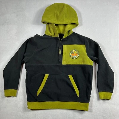 Vans Boys Hoodie Youth Medium Off The Wall Pullover Half Zip Green Black Patch - Image 1 of 4
