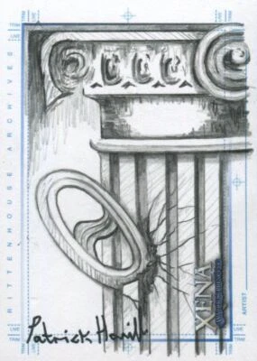 Xena Art & Images Sketch Card by Patrick Hamill Chakrum and Pillar - Image 1 of 2