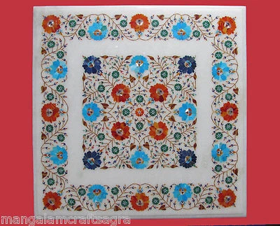 23" Marble Table Top Inlay Handmade Pietra dura Art - Image 1 of 2