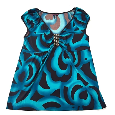 Top retro vintage Y2K años 90 Deluxe LA Blues talla 14/16 marrón azul Foto 1 de 4