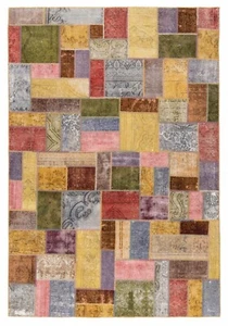 Alfombra persa patchwork anudada a mano 320x217 cm-oriente, alfombra, alfombra, vintage - Imagen 1 de 6