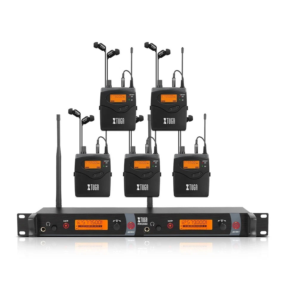 XTUGA RW2080 Wireless in Ear Monitor System Mono Design Dual Channel Wireless...