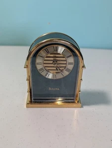 Reloj Escritorio Bulova Vintage Color Esmeralda Modelo B1438 Probado Funcionando - Imagen 1 de 14