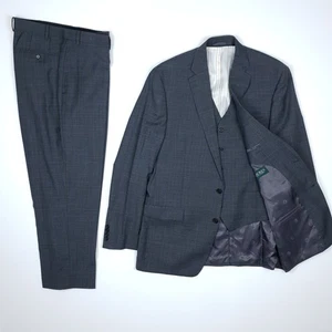 Ralph Lauren 3 Piece Suit 44 XL Grey Glen Check Prince of Wales Pants W38-39 L27 - Picture 1 of 24