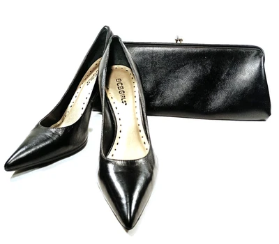 Винтажный вдохновленный 60-х стиль BCBGIRLS женщин размер 8 острый носок насос черный Stiletto - Изображение 1 из 4