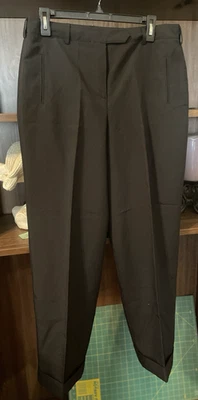Pantalones de vestir Larry Levine para mujer talla 12 negros elásticos carrera mamá oficina Foto 1 de 4