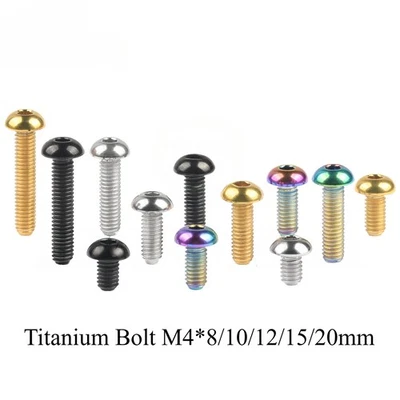 Titanium Bolt M4x6 8 10 12 15 20mm Button Hex Head Screw for Bicycle Ti Fastener - Image 1 of 4