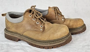 Skechers Mens 8 Tom Cats Classic Plain Oxford 6618 Brown Leather Lace Work Shoes - Picture 1 of 8