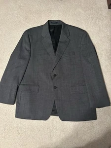 Vintage Chaps by Ralph Lauren 100% Wool Blazer Gray 2-Button Made in Canada 48R - Picture 1 of 11