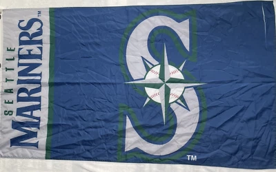 Seattle Mariners Flag Large 5 Ft x 33 Inches Logo MLB Baseball Banner Sport - Image 1 of 4