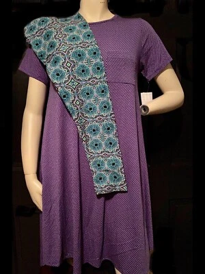 NEW LuLaRoe Outfit M POLKA DOT Carly Dress TC GREEN PURPLE KALEIDOSCOPE Leggings - Image 1 of 4