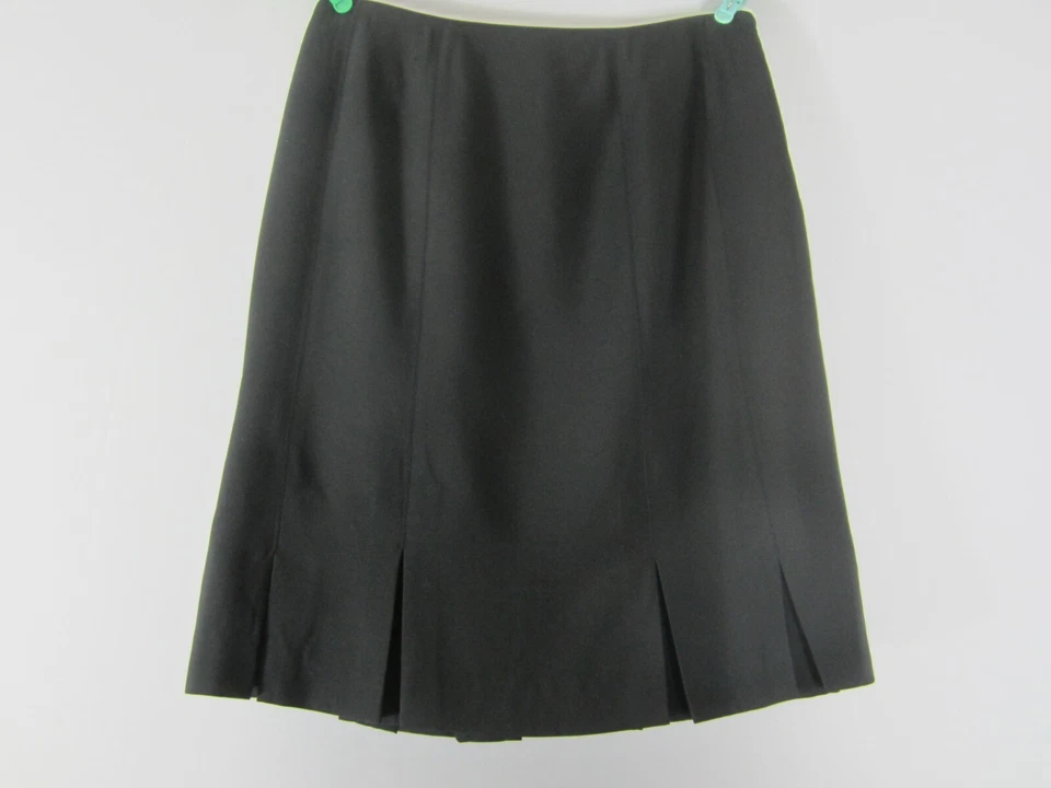 Falda Valerie Stevens Mujer 14 Negra 100% Seda Panel Plisada Clásica Carrera M Foto 1 de 4