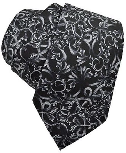 $215 VERSACE Negra Gris RENACENCE Para Hombre Corbata 100% Seda NUEVA COLECCIÓN - Imagen 1 de 3
