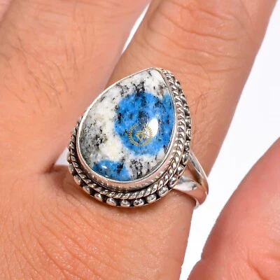 Artisan Handmade Blue Azurite Gemstone 925 Sterling Silver Ring Sz 5-10 - Image 1 of 3