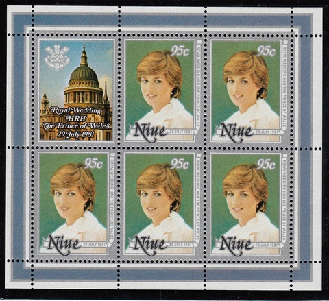 (71581) Niue MNH Princess Diana Wedding minisheet 1981 unmounted mint Cover