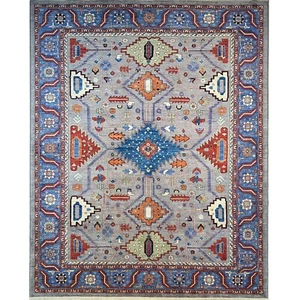 Handmade (9' x 12') Blue Turkish Oushak Veg Dye Organic Wool Area Rug - Picture 1 of 12