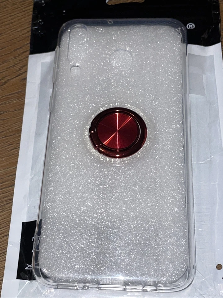 Funda Transparente Samsung Galaxy M30 SM-305 / A40s A3050 Soporte Anillo Metal Rojo B905 Foto 1 de 1