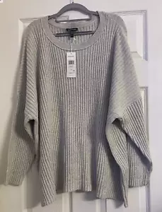 Nuovo con etichette $288 Eileen Fisher Sea Salt cotone biologico/cashmere riciclato box-top 2X 3X - Foto 1 di 8
