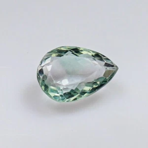 Natural Faceted Green Fluorite In Pear Shape 7.56 Carats 15x10x7 mm Piece - Picture 1 of 10