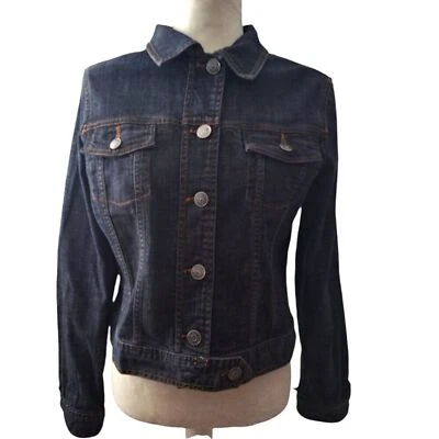 Daisy Fuentes Women's Denim Jacket Dirty Blue Long Sleeve Button Classic Sz Med - Image 1 of 4