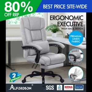 ALFORDSON Silla de Oficina Ordenador Gaming Tela Asiento Recliner Gris - Imagen 1 de 12