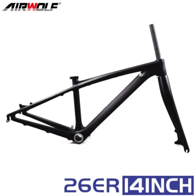 AIRWOLF Carbon MTB Rahmen 26er 14 Zoll Mountain Hardtail Fahrrad 3K - Bild 1 von 4