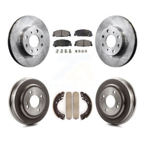 [Front+Rear] Disc Brake Rotors Ceramic Pads And Drum Kit For Honda Civic