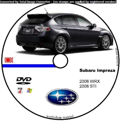 SUBARU IMPREZA 2008 WRX STI MANUALE OFFICINA WORKSHOP MANUAL CD DVD SERVICES - Immagine 1 di 3