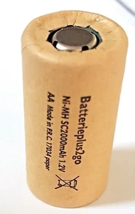 Werkzeug Akku Sub-C NIMH 2000mAh 1.2V Pappmantel Hochstrom- fest ohne Lötfahne - Picture 1 of 2