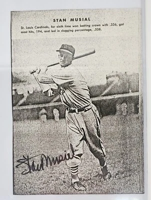 AUTHENTIC AUTOGRAPH AUTO VINTAGE CLIPPING STAN MUSIAL ST. LOUIS CARDINALS RARE  - Image 1 of 2