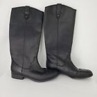 Frye & Co. Tania Womens Sz 8m Black Leather Pull-on Knee High Riding Boots