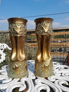 WW1 Pair of Trench Art Vase Collector Unique Decoration Home Man Cave 1918 BB-01 - Picture 1 of 7