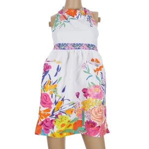 Anthropologie Floral Cotton Adult Apron Kitchen Cooking Baking - Picture 1 of 6