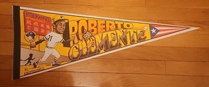 RARE NEW 1990's ROBERTO CLEMENTE CARICATURE FULL SIZE PENNANT PIRATES - Picture 1 of 3