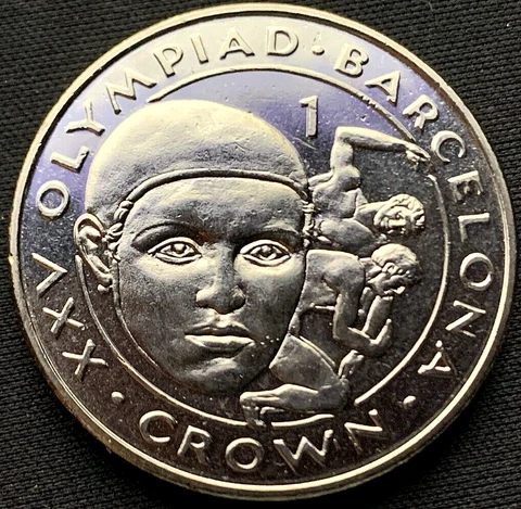 1991 Gibraltar 1 Crown Coin PROOF OLYMPICS BARCELONA ( 8000 Minted )   #ZM152 Cover