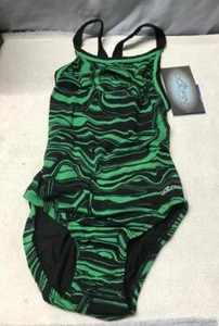 DOLFIN Reliance Chlorine Resistant Women's One-Piece SWIMSUIT Size 32 Green Lava - Picture 1 of 4