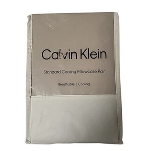 Calvin Klein Federe Standard 2 Pezzi 100% Cotone 300TC -Solido Beige - Foto 1 di 2