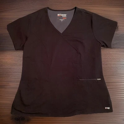 Blusa Médica Para Mujer Grey’s Anatomy By Barco Grande Spandex Elastizada Negra Foto 1 de 4