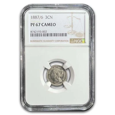 1887/6 Three Cent Nickel PF-67 Cameo NGC - Image 1 of 3